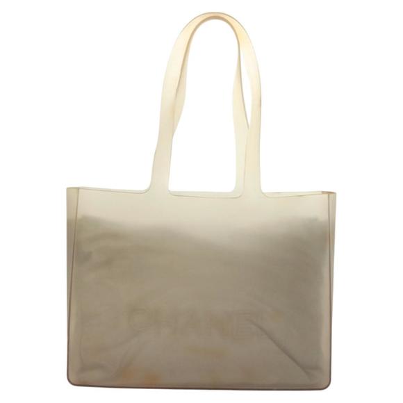 CHANEL Tote Bag Rubber Gray CC Auth hk2818 - Picture 13 of 16